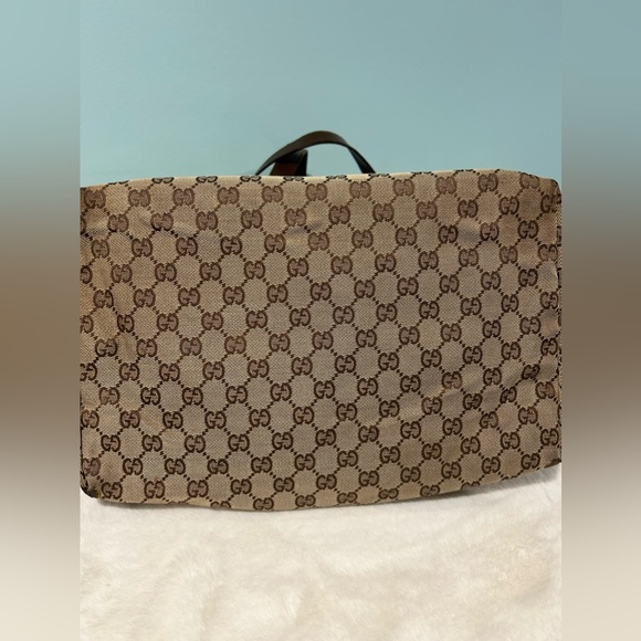GUCCI Tote Large in Brown Canvas and Leather Materials! Authentic pre-owned - Picture 11 of 16